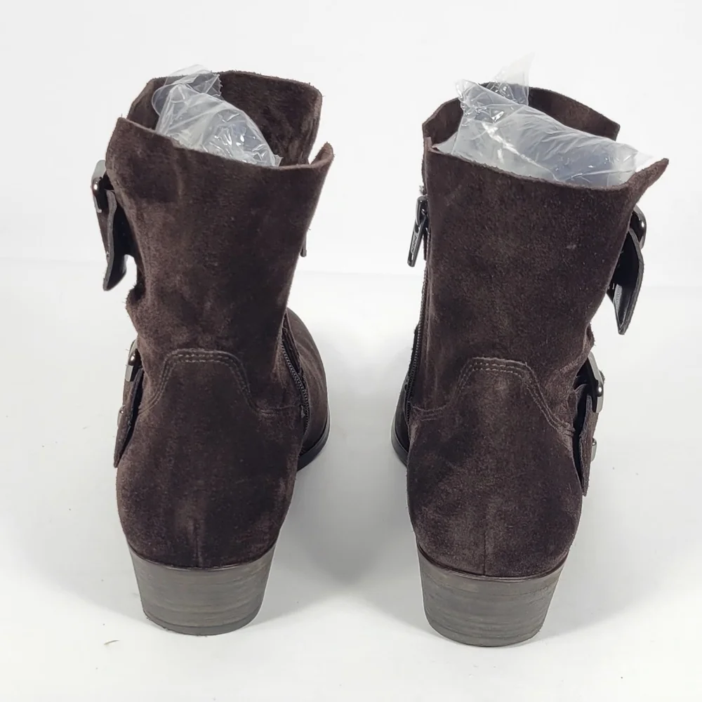 Paul Green Dark Brown Suede Ankle Booties #788 Size 5.5